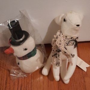 Anthropologie Cozy Companion Snowman & Reindeer